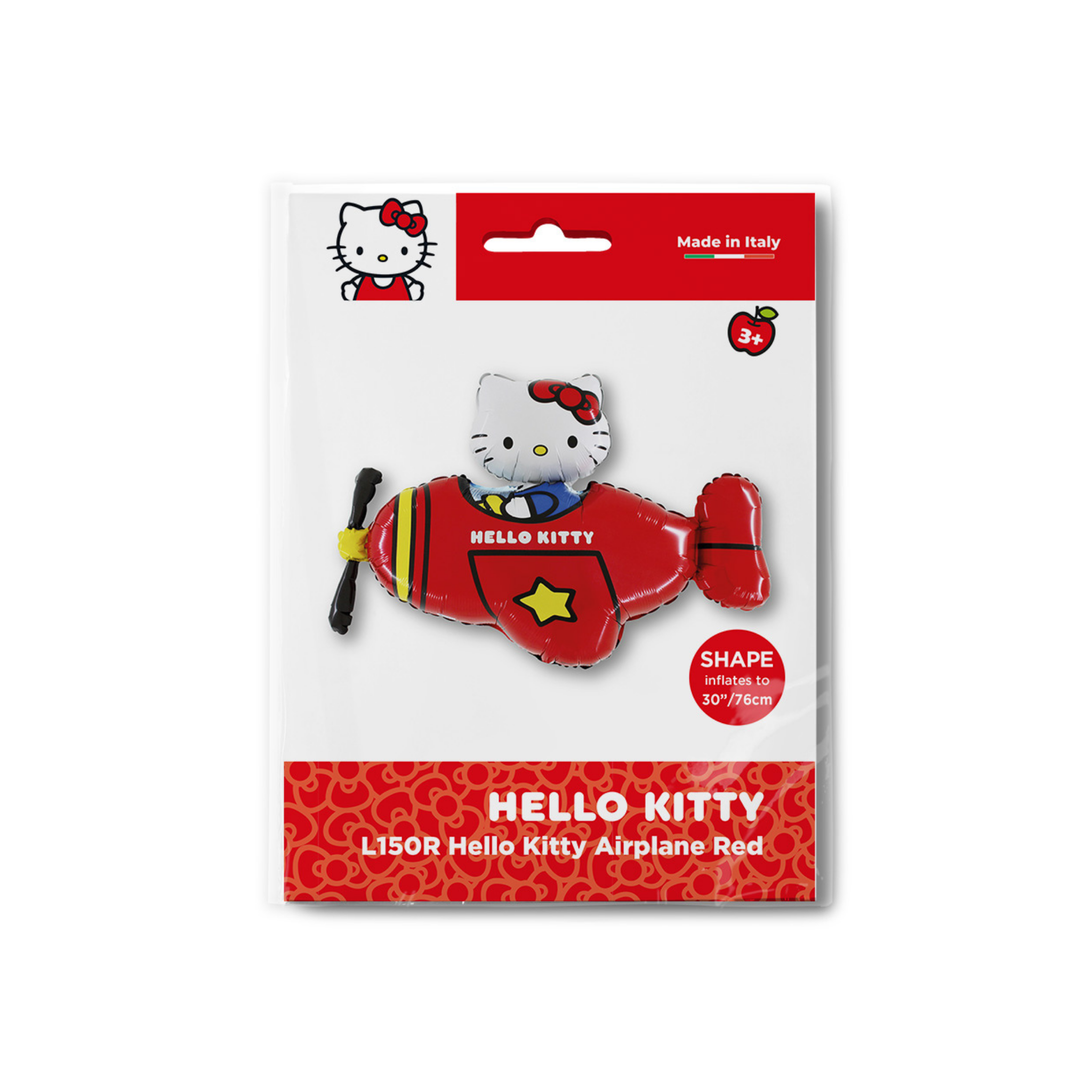 Folienballon Hello Kitty Flugzeug Rot -hey-Party.de- Folienballons -#Variante_