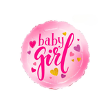 Folienballon Rund "Baby Girl" Pink -hey-Party.de- Folienballons -#Variante_