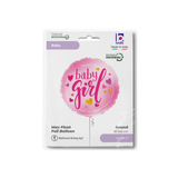 Folienballon Rund "Baby Girl" Pink -hey-Party.de- Folienballons -#Variante_