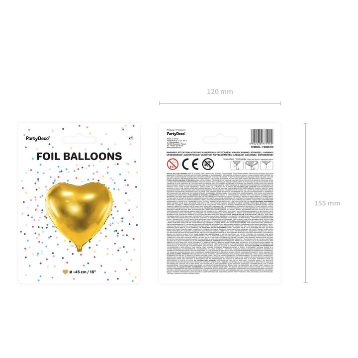 Folienballon Herz Gold Hey Party