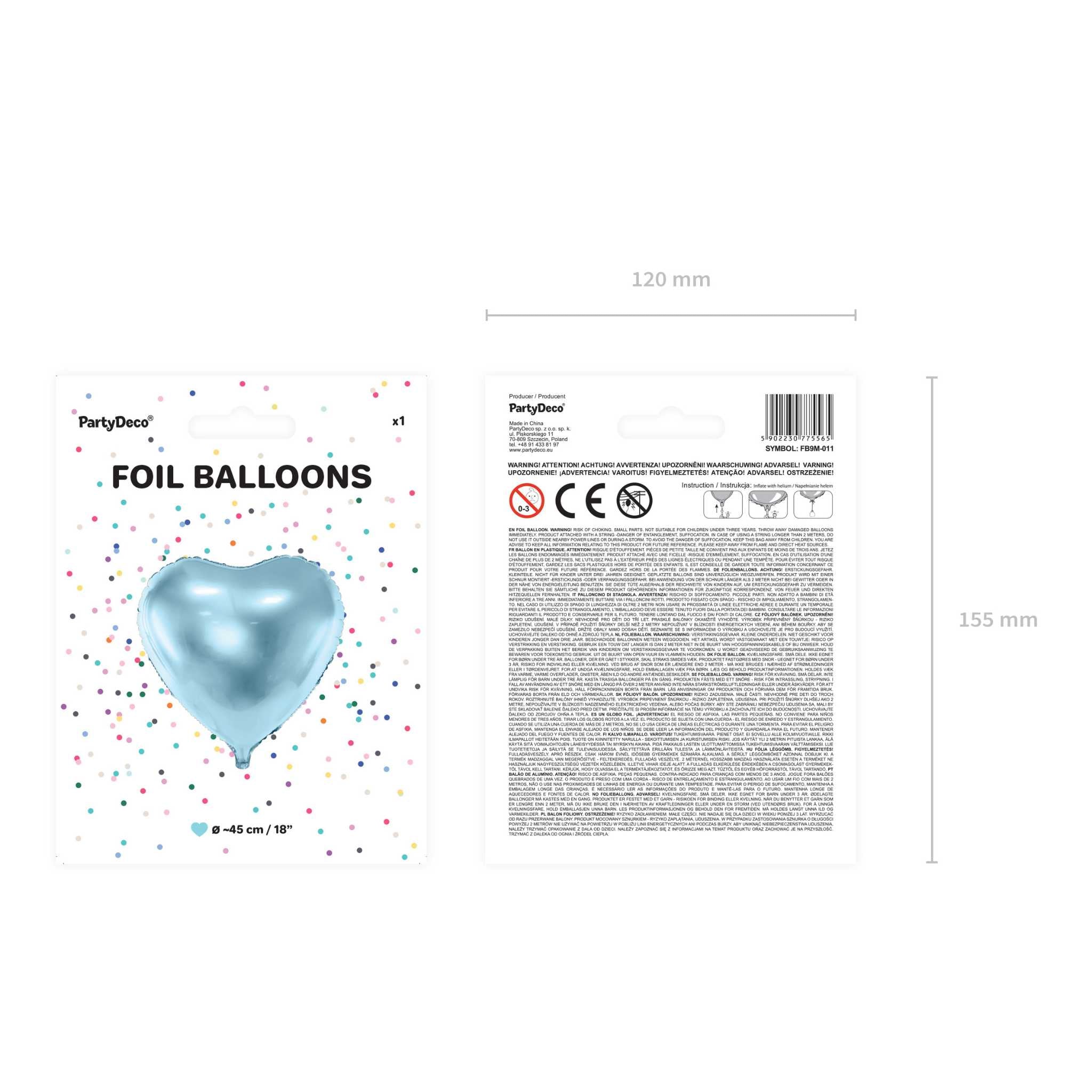 Folienballon Herz Hellblau -hey-Party.de- Folienballons -#Variante_