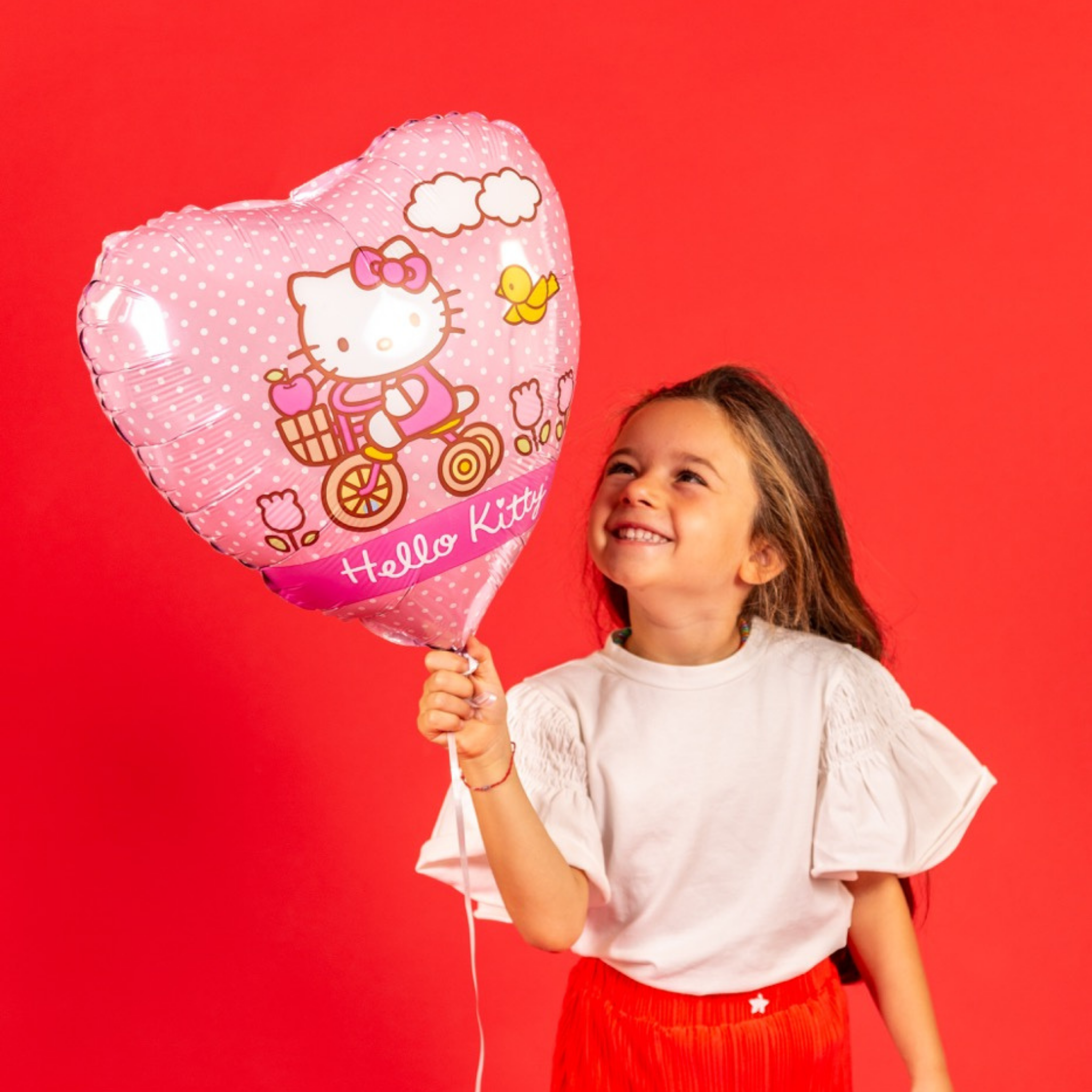 Folienballon Herz Hello Kitty Fahrrad -hey-Party.de- Folienballons -#Variante_