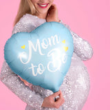 Folienballon Herz "Mom to be" Hellblau -hey-Party.de- Folienballons -#Variante_