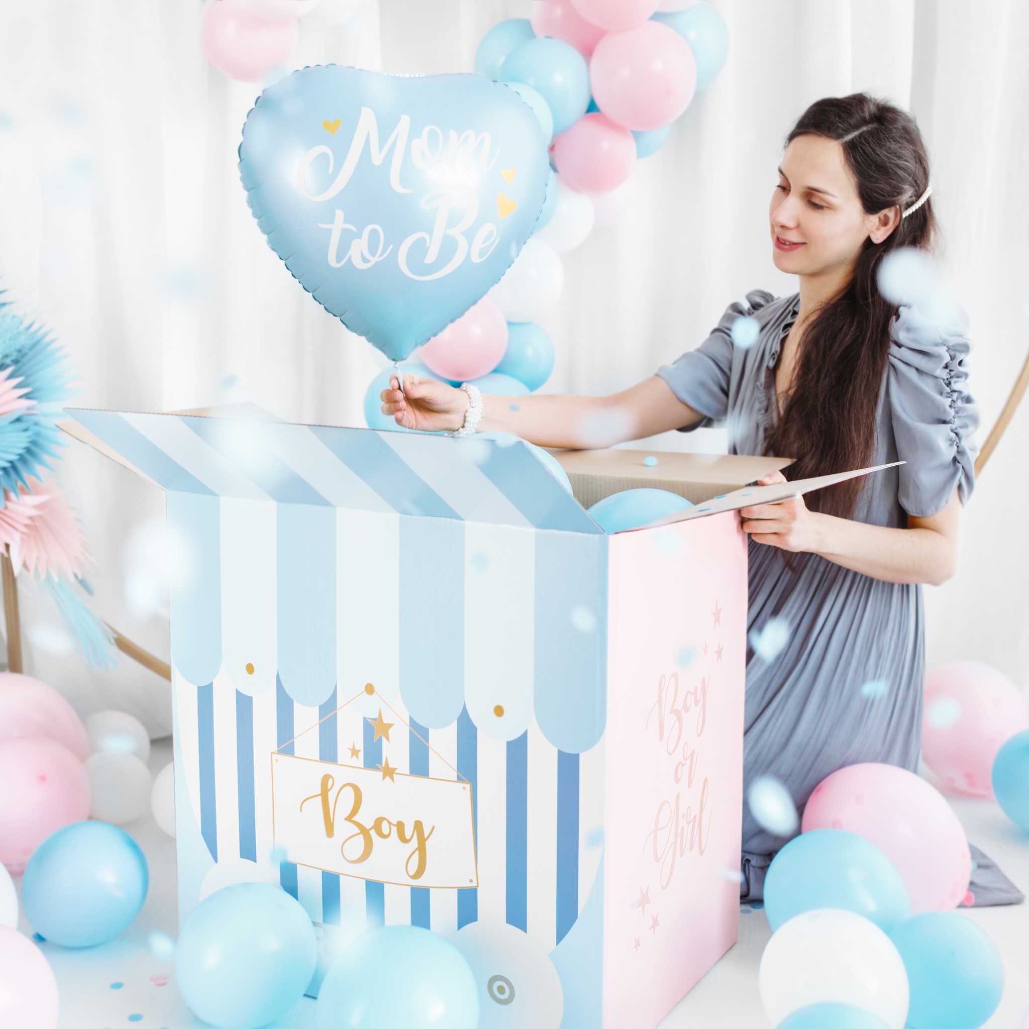 Folienballon Herz "Mom to be" Hellblau -hey-Party.de- Folienballons -#Variante_