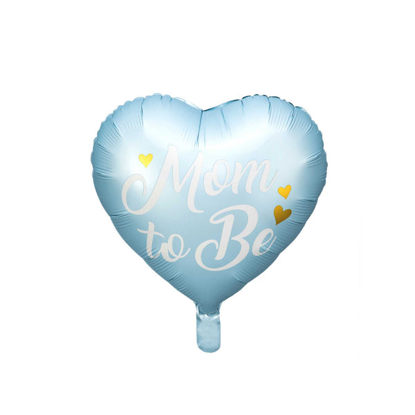 Folienballon Herz "Mom to be" Hellblau Hey Party
