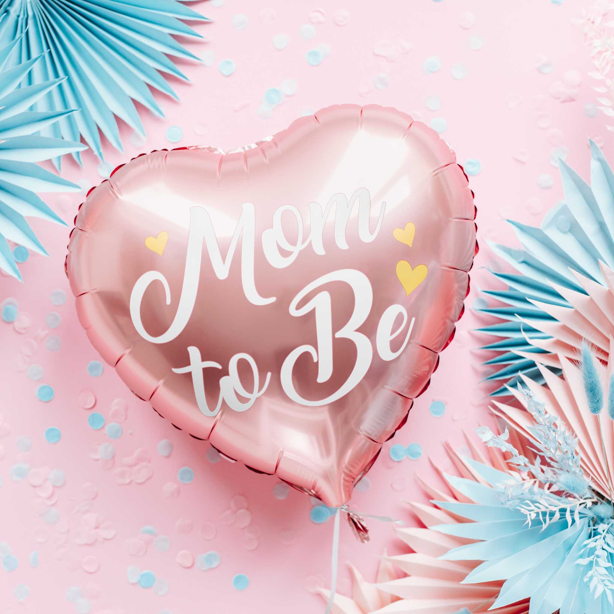 Folienballon Herz "Mom to be" Rosa -hey-Party.de- Folienballons -#Variante_