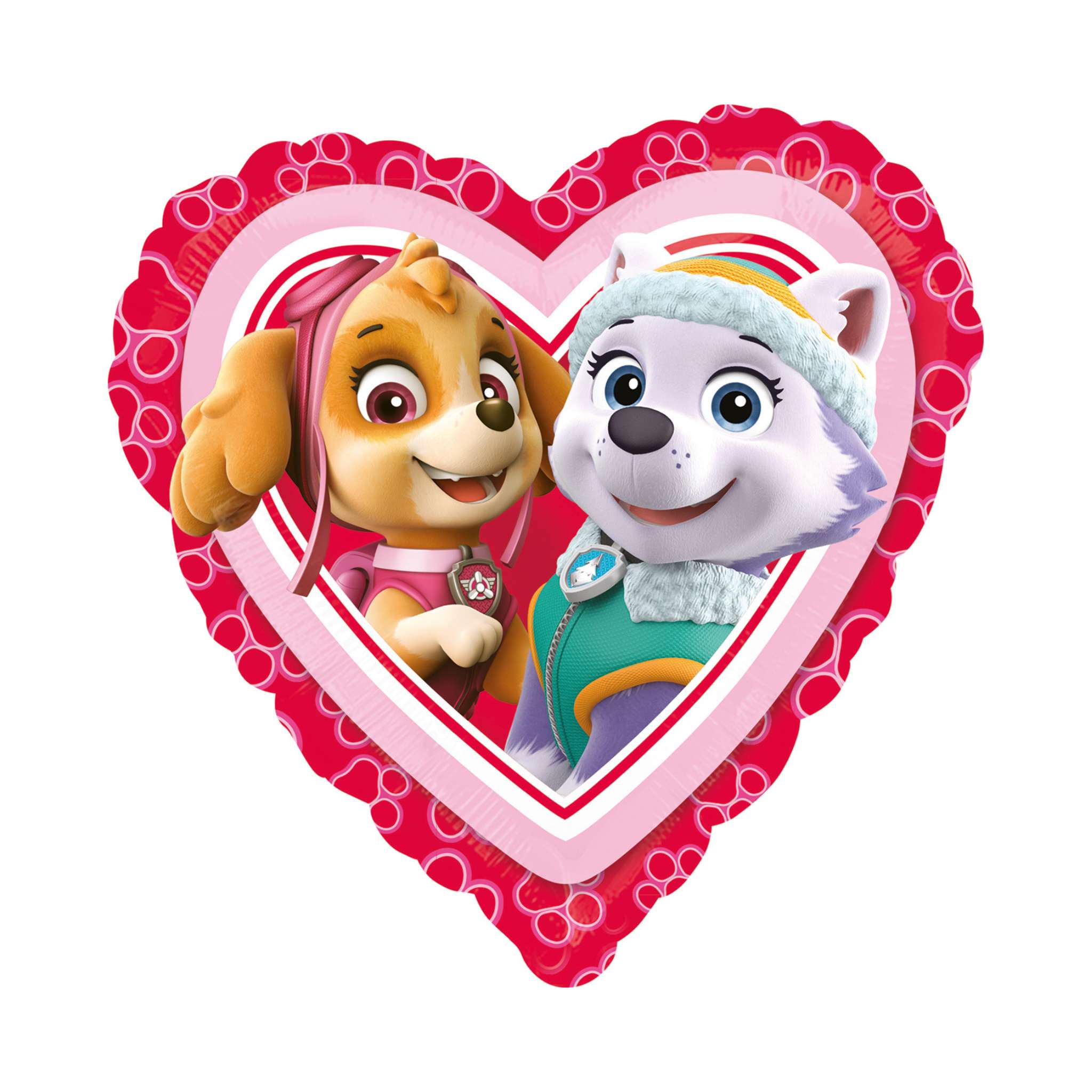 Folienballon Herz Paw Patrol Skye & Everest -hey-Party.de- Folienballons -#Variante_