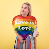 Folienballon Herz Regenbogen "Love is Love" -hey-Party.de- Folienballons -#Variante_