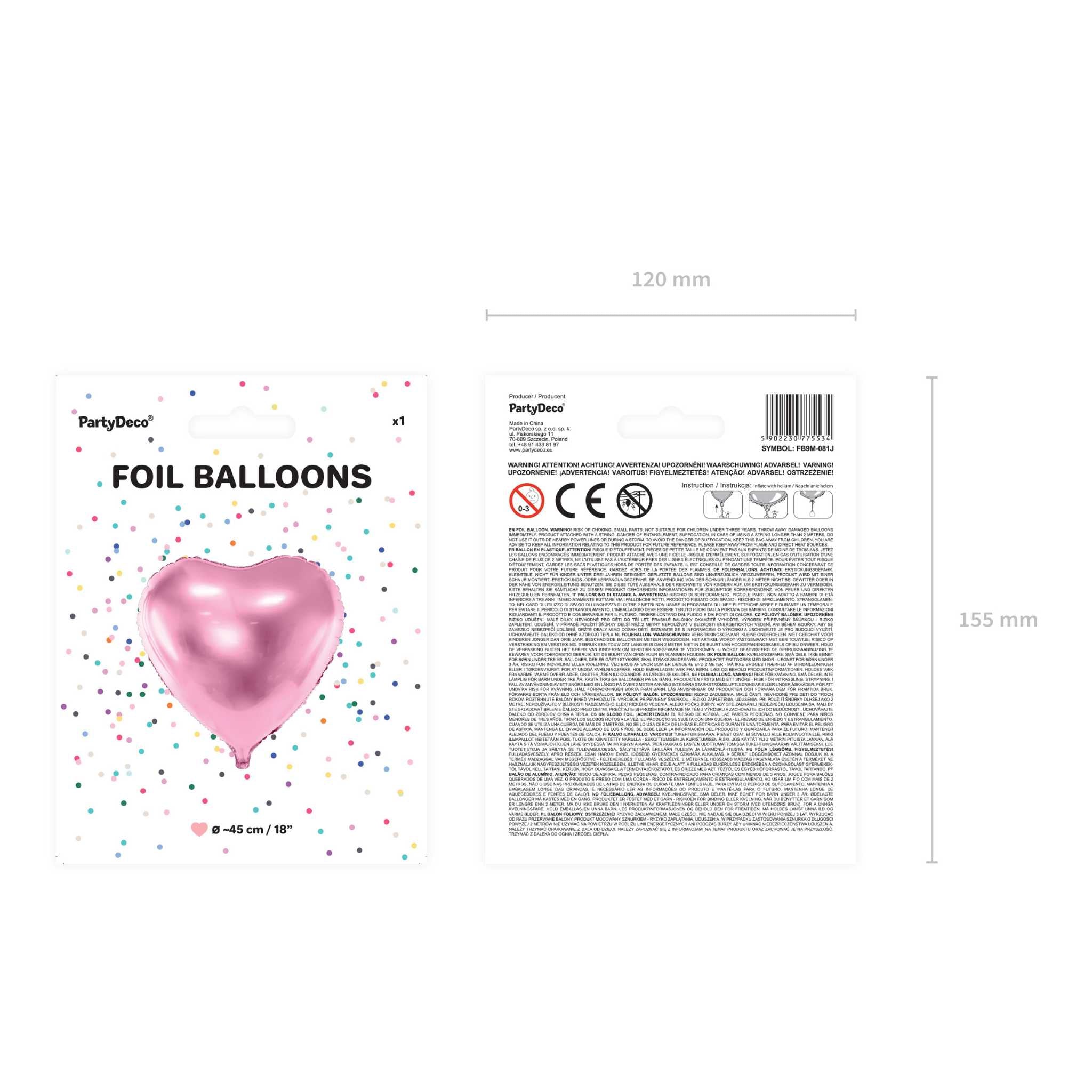 Folienballon Herz Rosa -hey-Party.de- Folienballons -#Variante_