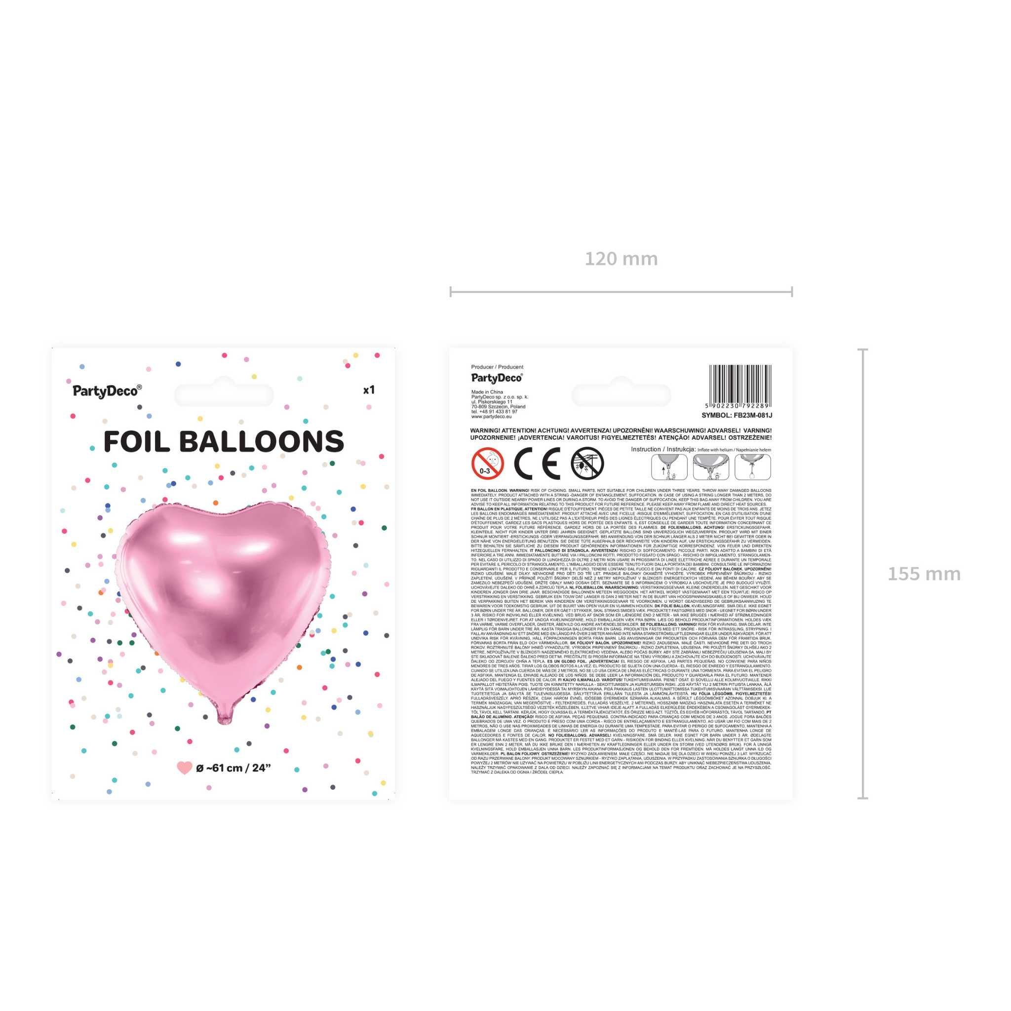 Folienballon Herz Rosa XL -hey-Party.de- Folienballons -#Variante_