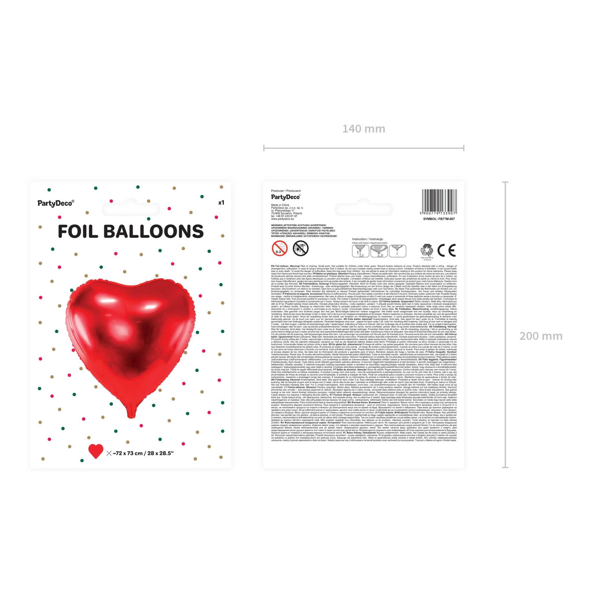 Folienballon Herz Rot XXL -hey-Party.de- Folienballons -#Variante_