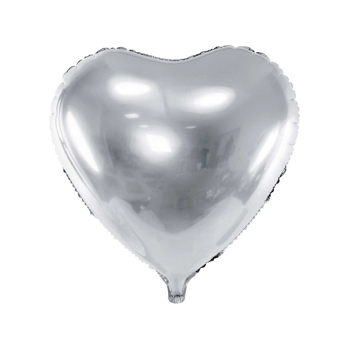 Folienballon Herz Silber XL Hey Party