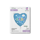 Folienballon Herz "Welcome Baby Boy" Hellblau -hey-Party.de- Folienballons -#Variante_