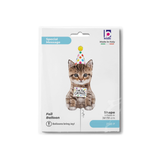 Folienballon Kätzchen mit Partyhut Cue the Catfetti -hey-Party.de- Folienballons -#Variante_