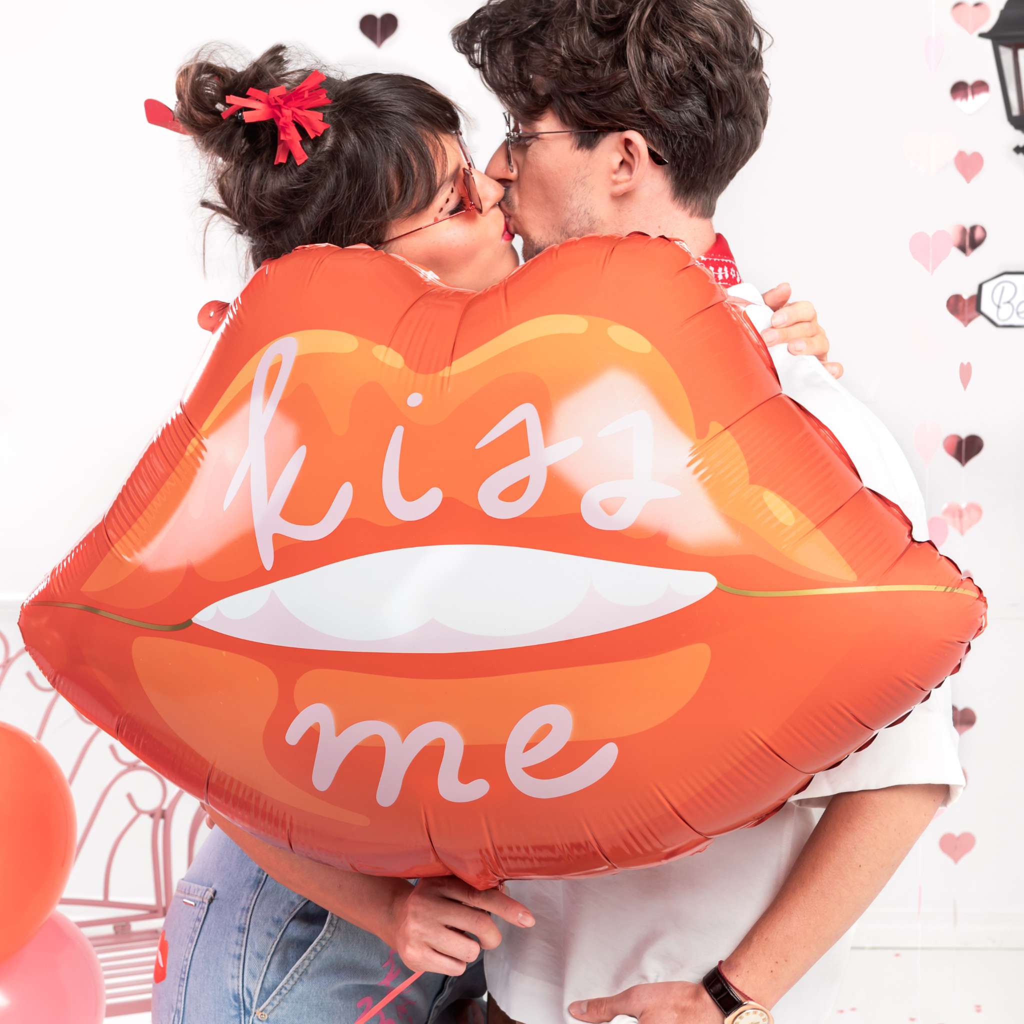 Folienballon Kussmund "Kiss me" -hey-Party.de- Folienballons -#Variante_