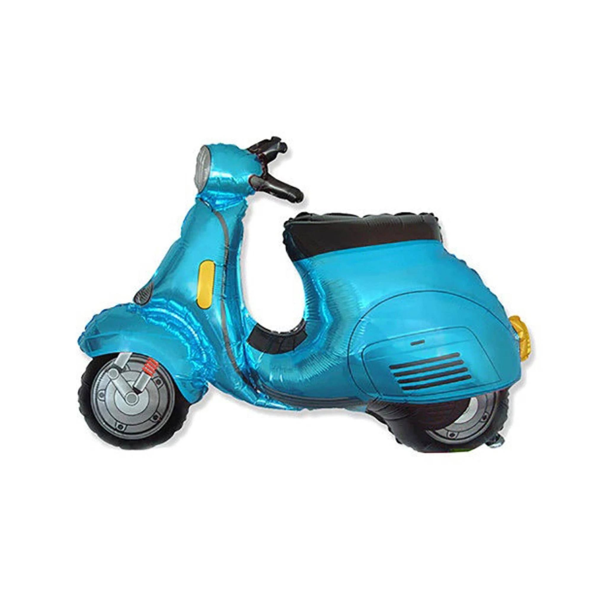 Folienballon Motorroller Blau -hey-Party.de- Folienballons -#Variante_