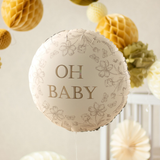 Folienballon rund "Oh Baby" Blumen -hey-Party.de- Folienballons -#Variante_