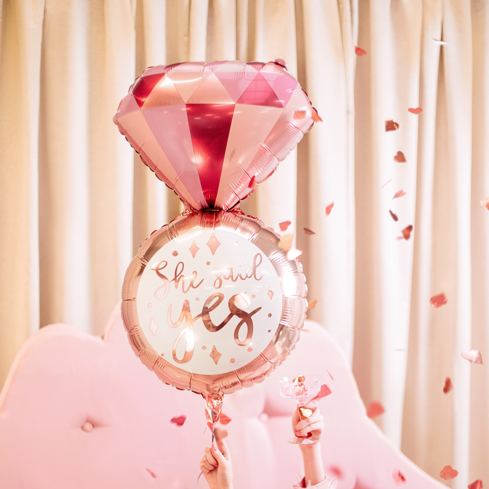 Folienballon Verlobungsring "She said yes" -hey-Party.de- Folienballons -#Variante_