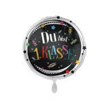 Folienballon rund "Du bist Erste Klasse" Schwarz -hey-Party.de- Folienballons -#Variante_