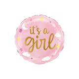 Folienballon Rund "It's a Girl" Rosa -hey-Party.de- Folienballons -#Variante_