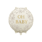Folienballon rund "Oh Baby" Blumen -hey-Party.de- Folienballons -#Variante_