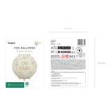 Folienballon rund "Oh Baby" Blumen -hey-Party.de- Folienballons -#Variante_