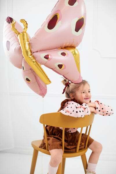 Folienballon Schmetterling, 120x87 cm, Rosa/ Rot Folienballons Hey Party