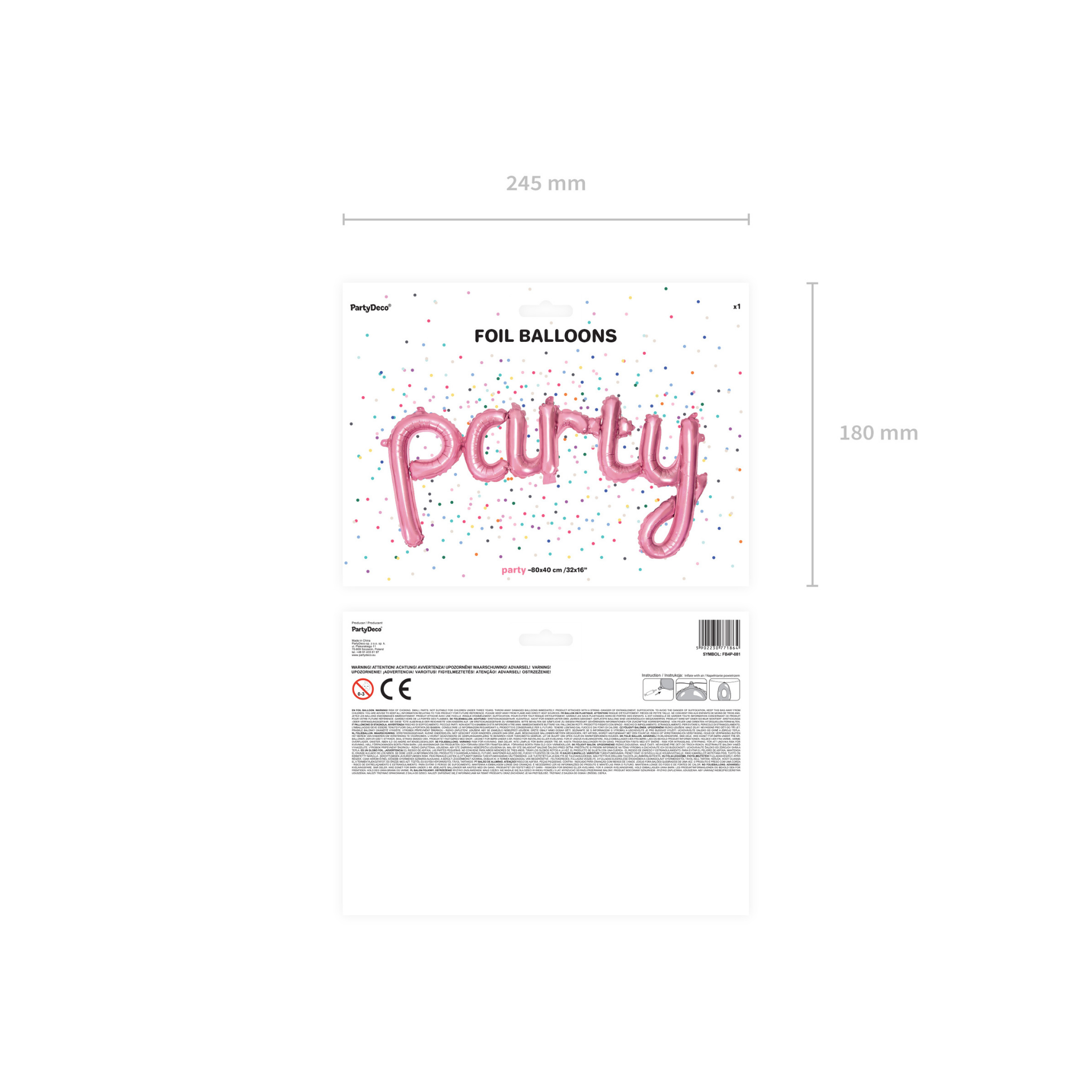 Folienballon Schriftzug "Party" -hey-Party.de- Folienballons -#Variante_