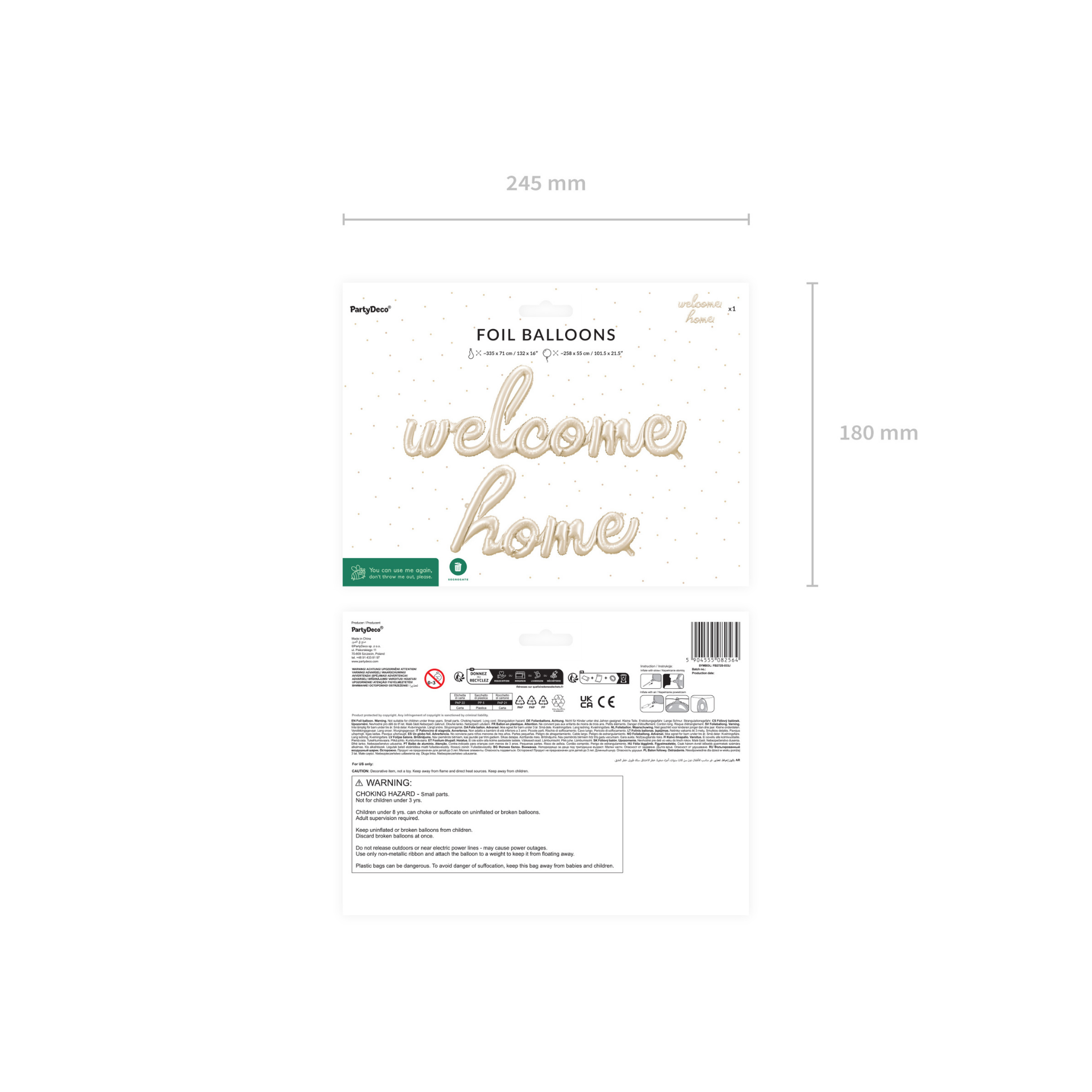 Folienballon Schriftzug "welcome home" -hey-Party.de- Folienballons -#Variante_