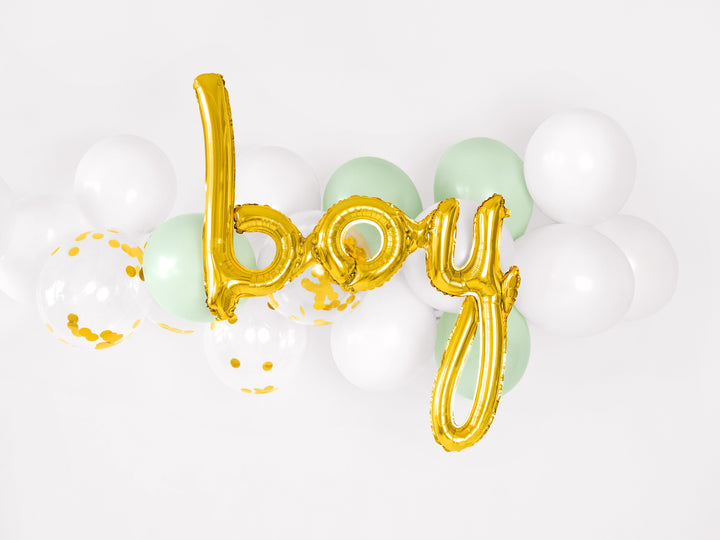 Folienballon Schriftzug "boy", 63.5x74cm, Gold Folienballons Hey Party
