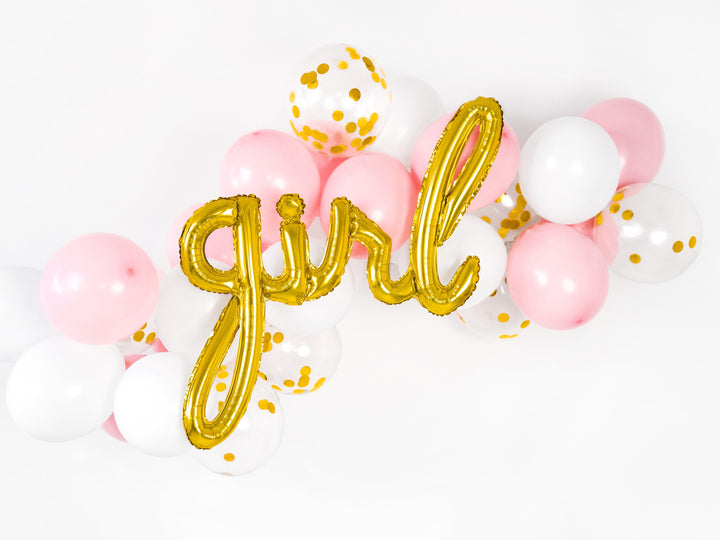Folienballon Schriftzug "girl" Gold Folienballons Hey Party