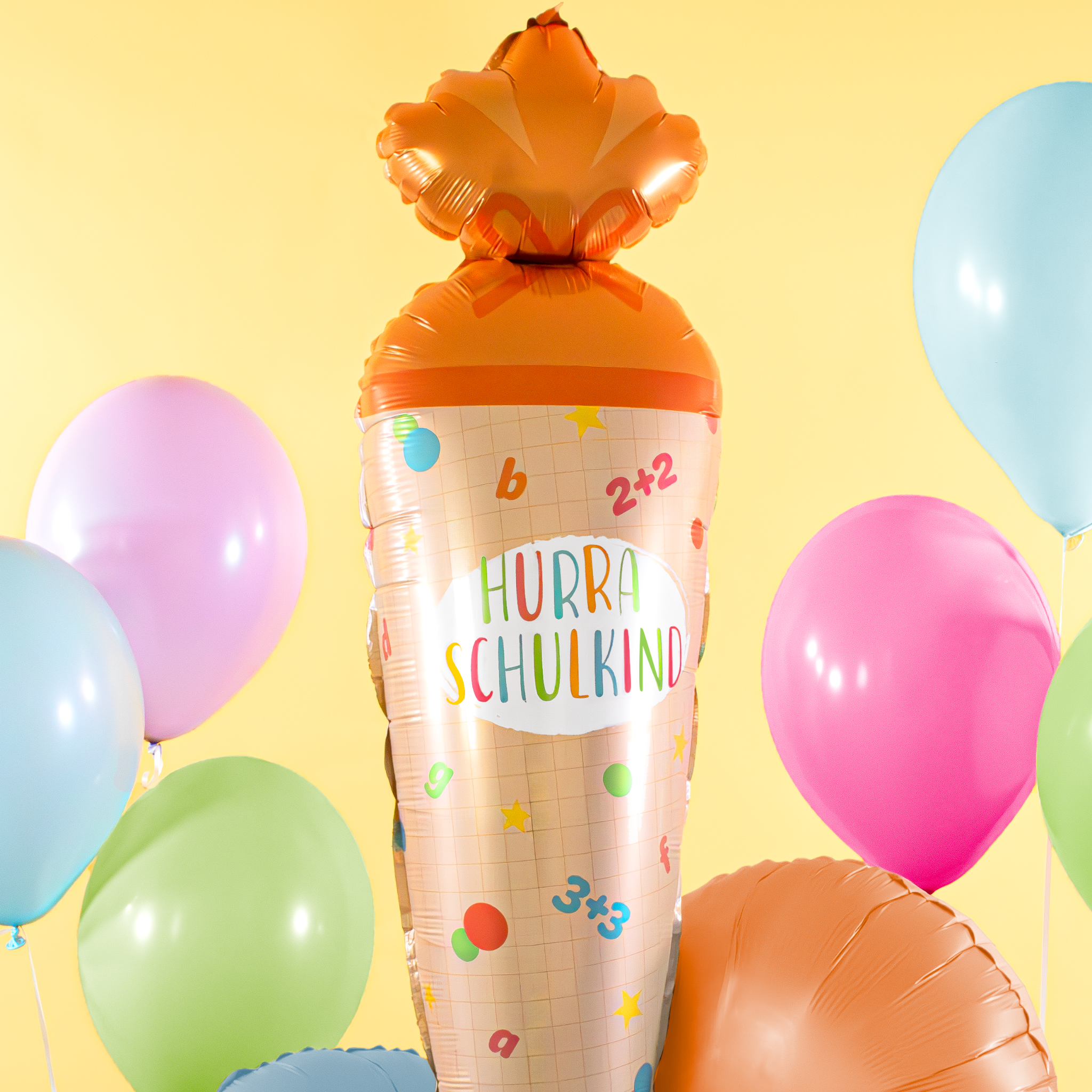 Folienballon Schultüte Orange -hey-Party.de- Folienballons -#Variante_