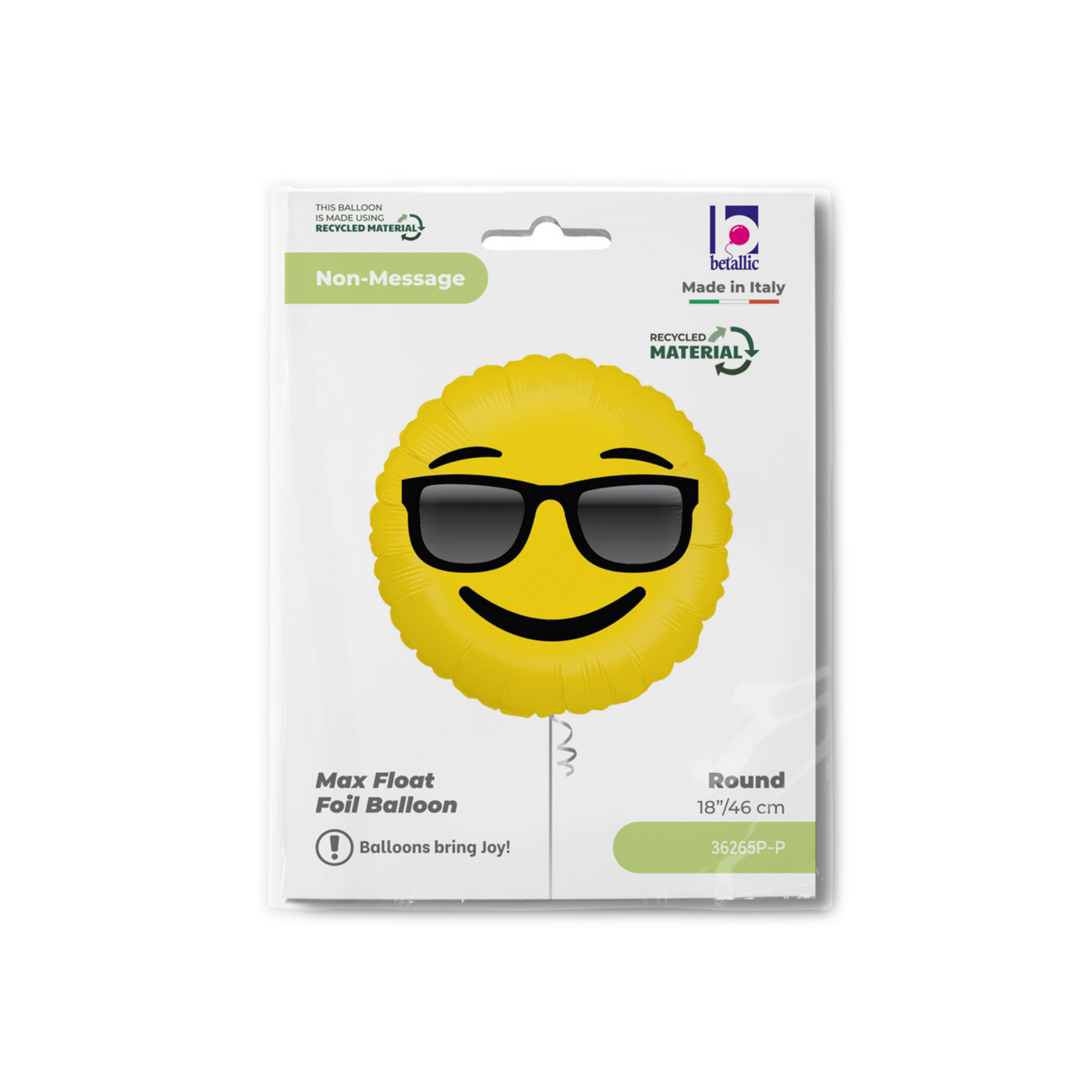 Folienballon Emoji mit Sonnenbrille 😎 -hey-Party.de- Folienballons -#Variante_