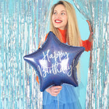 Folienballon Stern "Happy Birthday" Blau -hey-Party.de- Folienballons -#Variante_