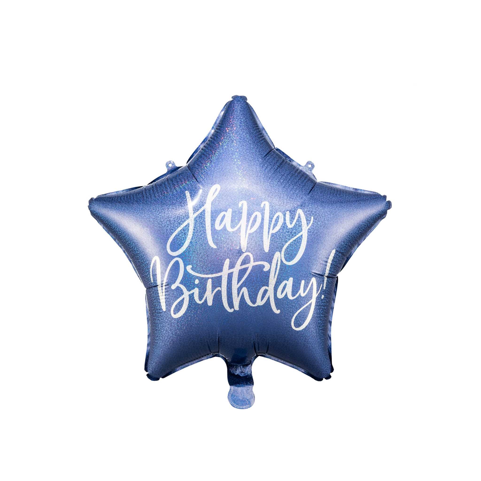 Folienballon Stern "Happy Birthday" Blau -hey-Party.de- Folienballons -#Variante_