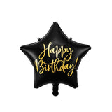Folienballon Stern "Happy Birthday" Schwarz -hey-Party.de- Folienballons -#Variante_