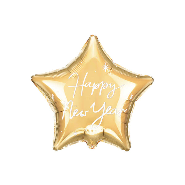 Folienballon Stern "Happy New Year" Gold Hey Party