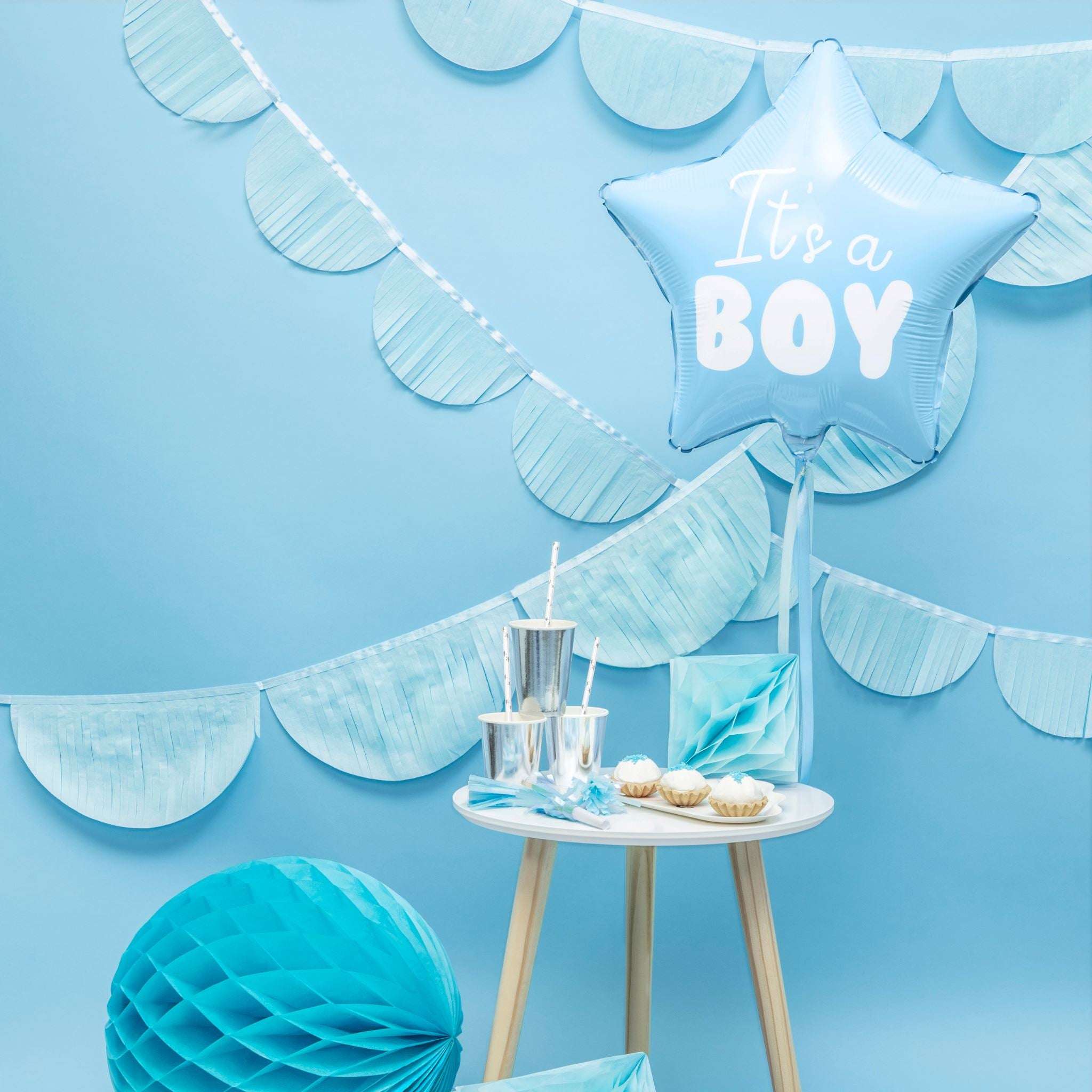 Folienballon Stern "It's a boy", hellblau -hey-Party.de- Folienballons -#Variante_