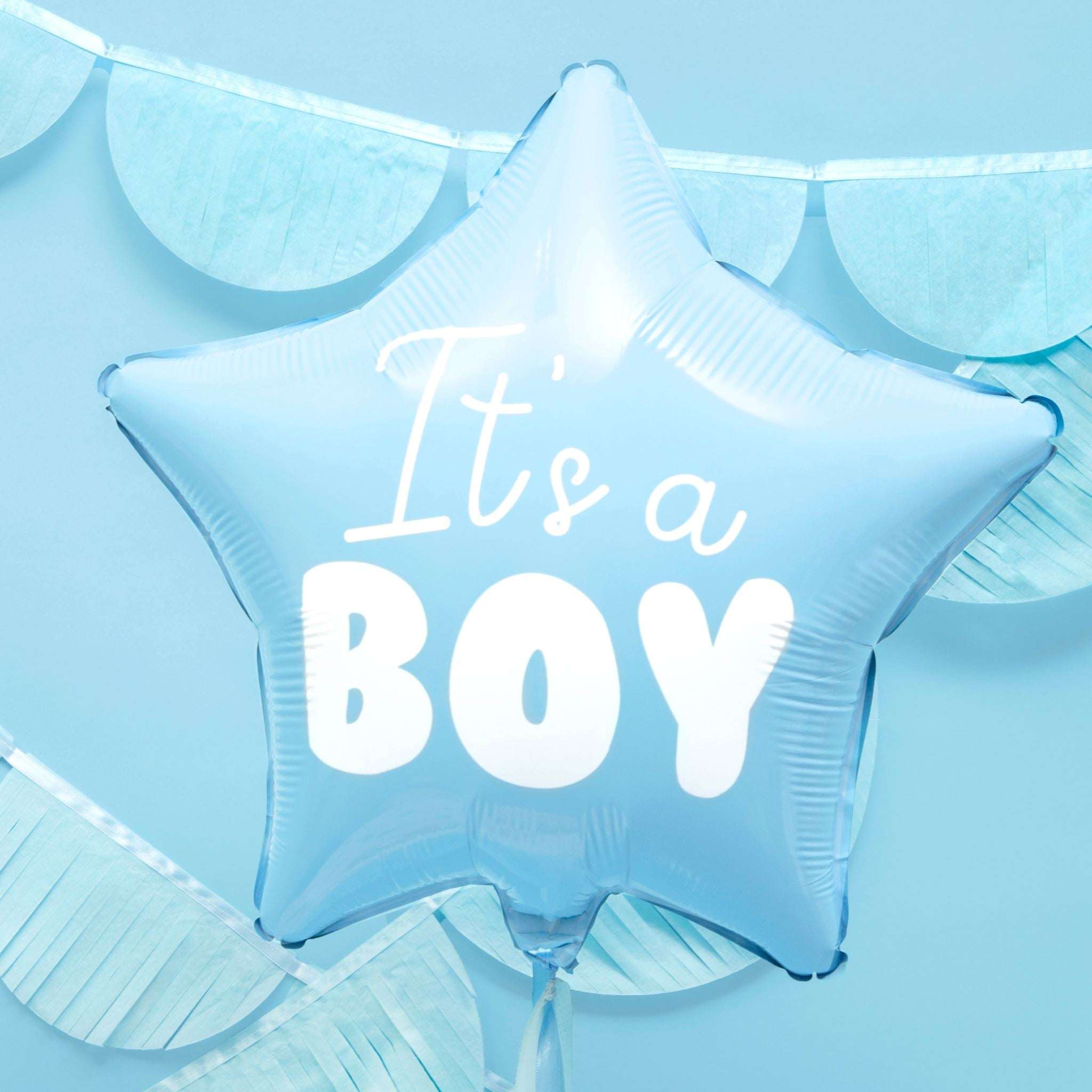 Folienballon Stern "It's a boy", hellblau -hey-Party.de- Folienballons -#Variante_