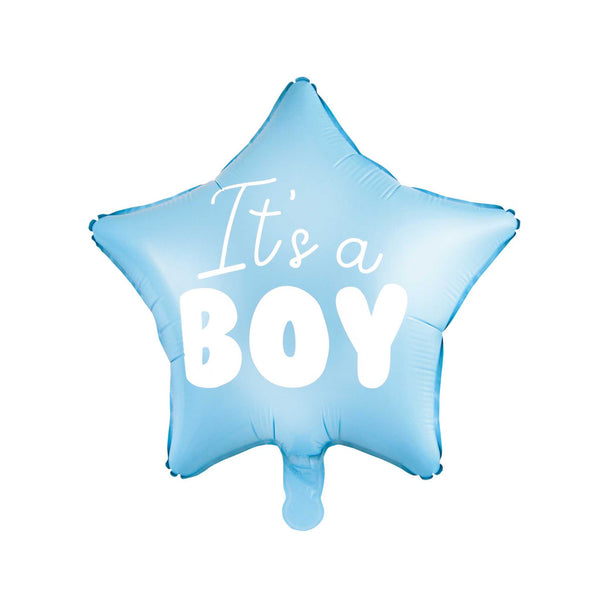 Folienballon Stern "It's a boy", hellblau Hey Party