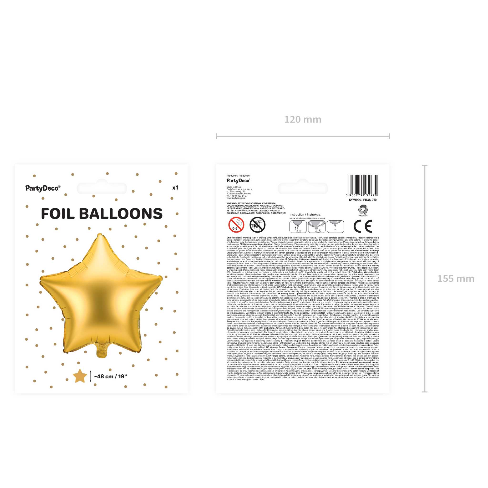 Folienballon Stern Seidenmatt Gold -hey-Party.de- Folienballons -#Variante_