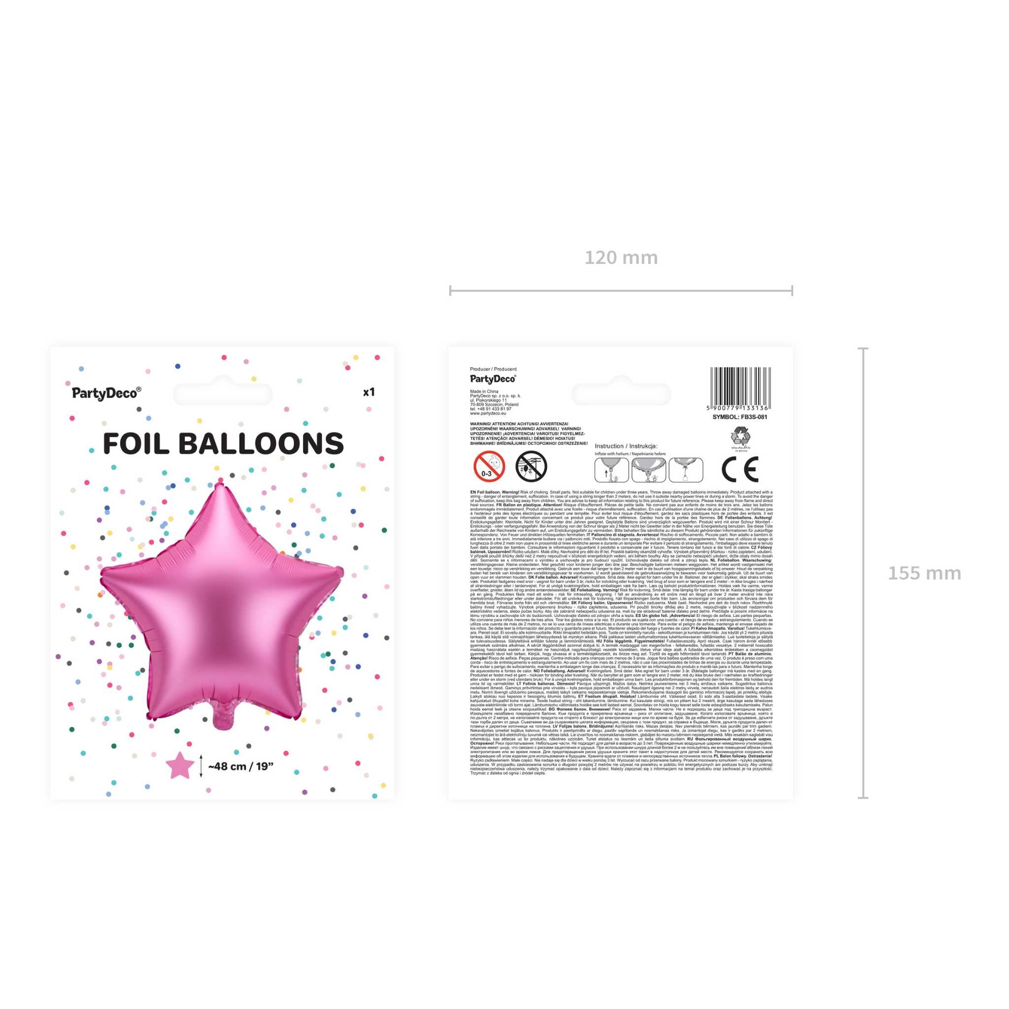 Folienballon Stern Seidenmatt Rosa -hey-Party.de- Folienballons -#Variante_