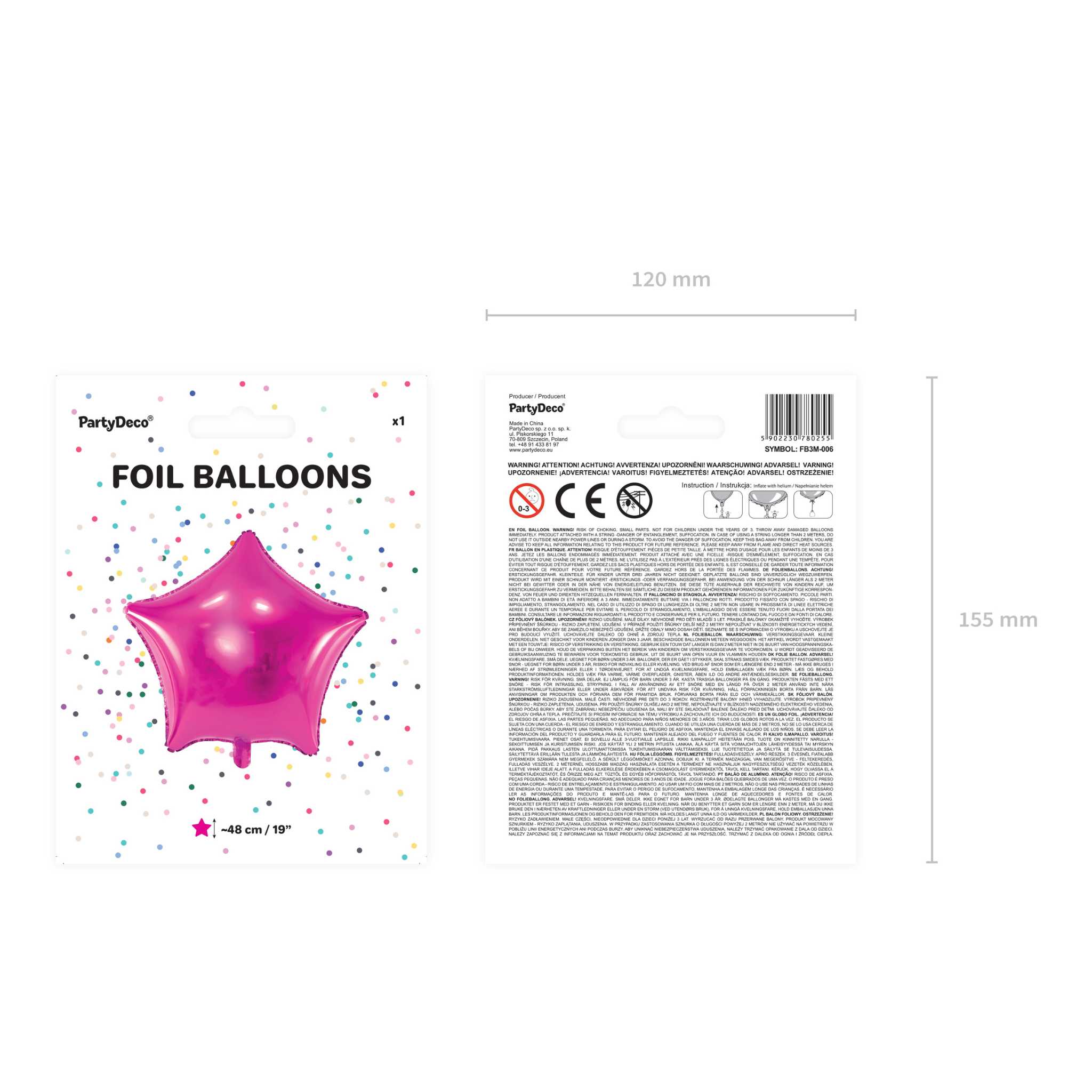 Folienballon Stern Shiny Pink -hey-Party.de- Folienballons -#Variante_