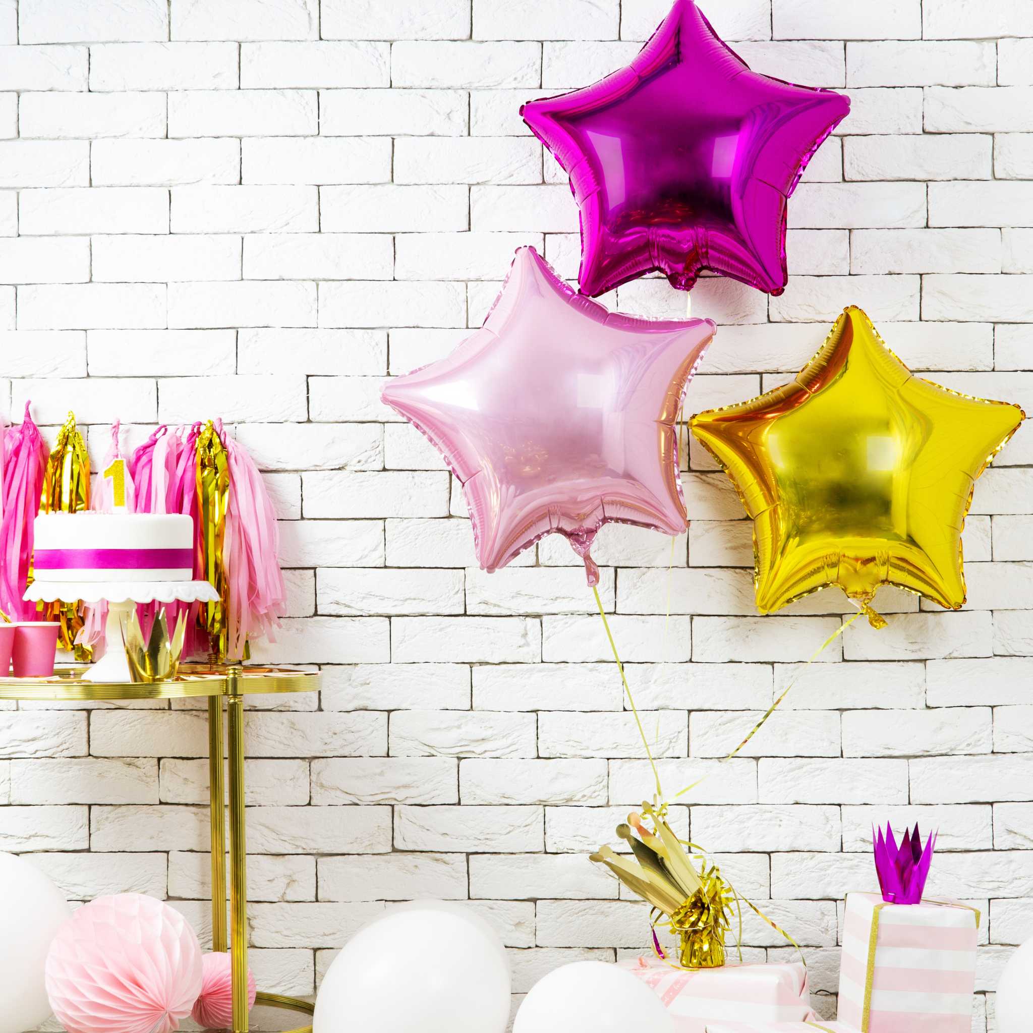 Folienballon Stern Shiny Pink -hey-Party.de- Folienballons -#Variante_