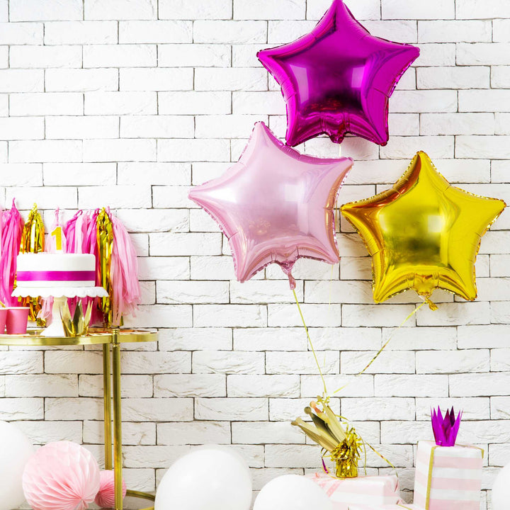 Folienballon Stern Shiny Pink Hey Party