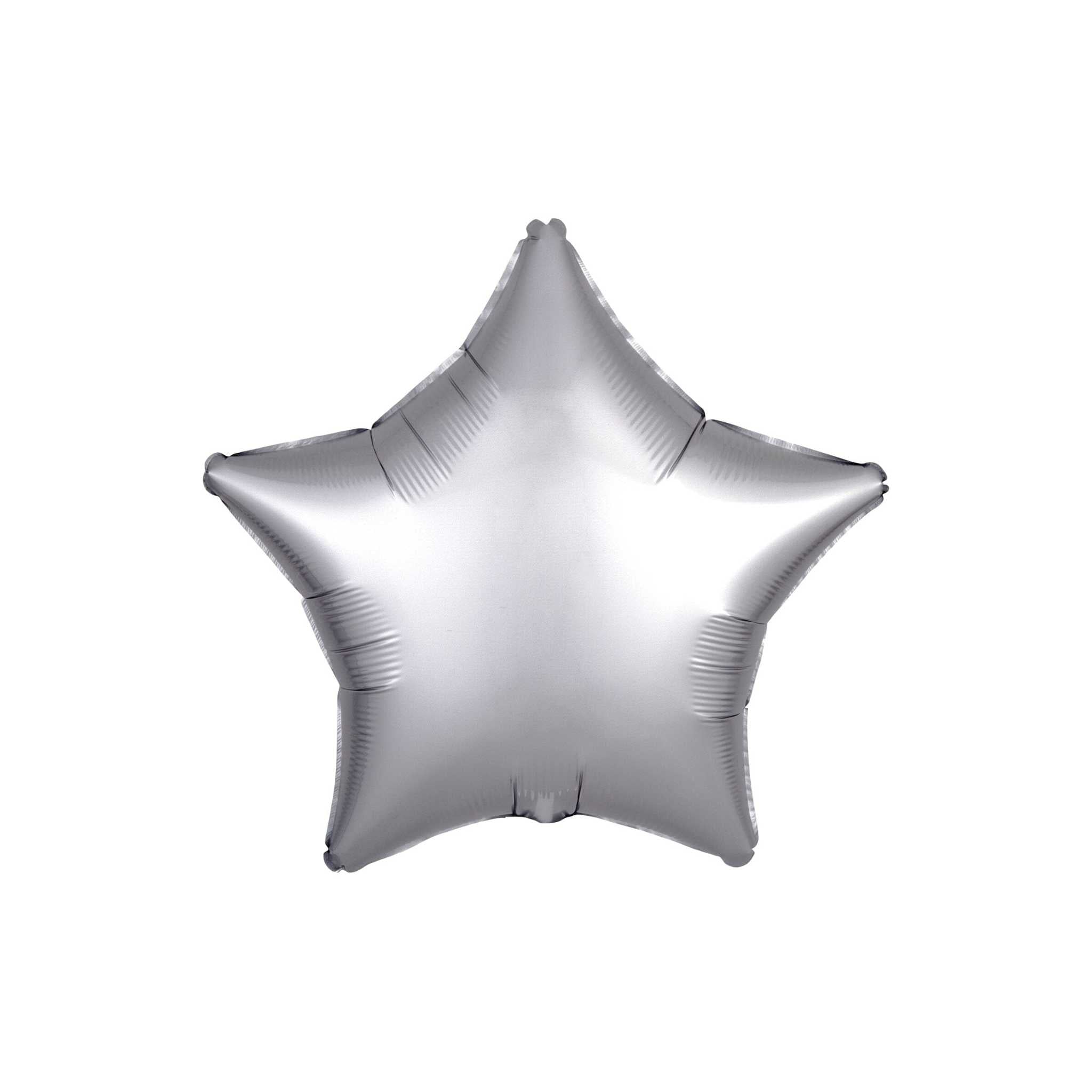 Folienballon Stern Silber Silk -hey-Party.de- Folienballons -#Variante_