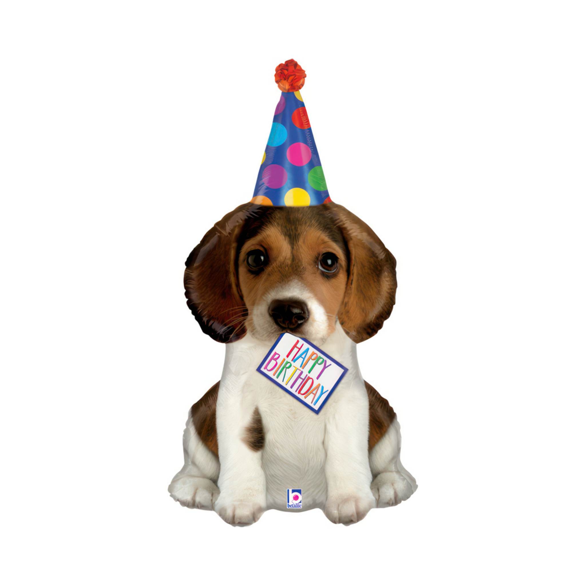 Folienballon Welpe mit Partyhut Happy Birthday -hey-Party.de- Folienballons -#Variante_