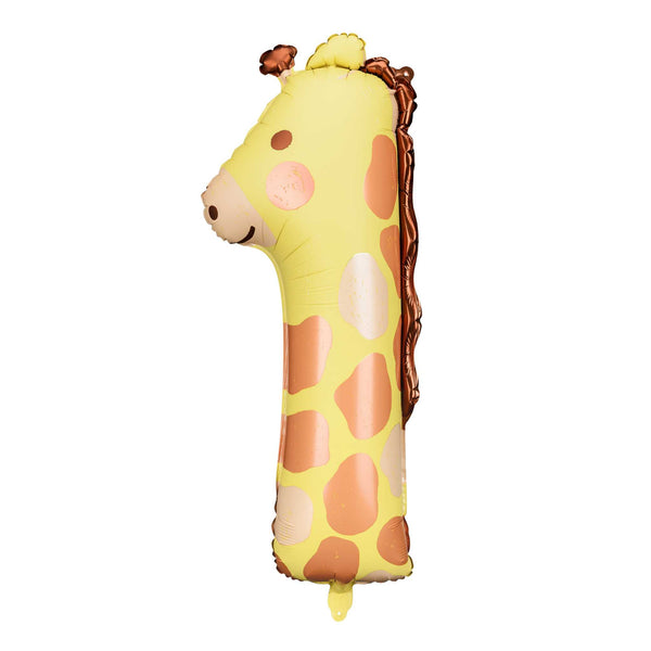 Folienballon XXL Zahl 1 Giraffe Hey Party