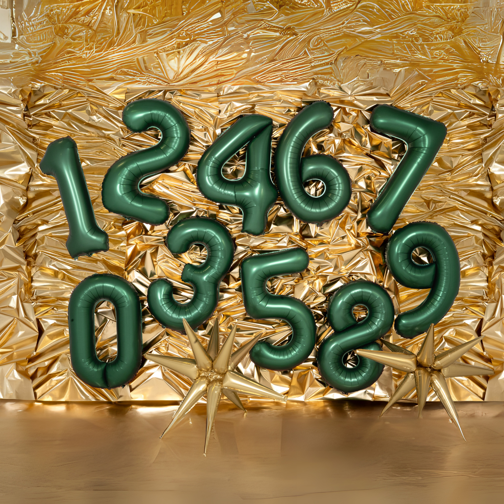 Folienballon XXL Zahl Flaschengrün Seidenmatt -hey-Party.de- Folienballons -#Variante_
