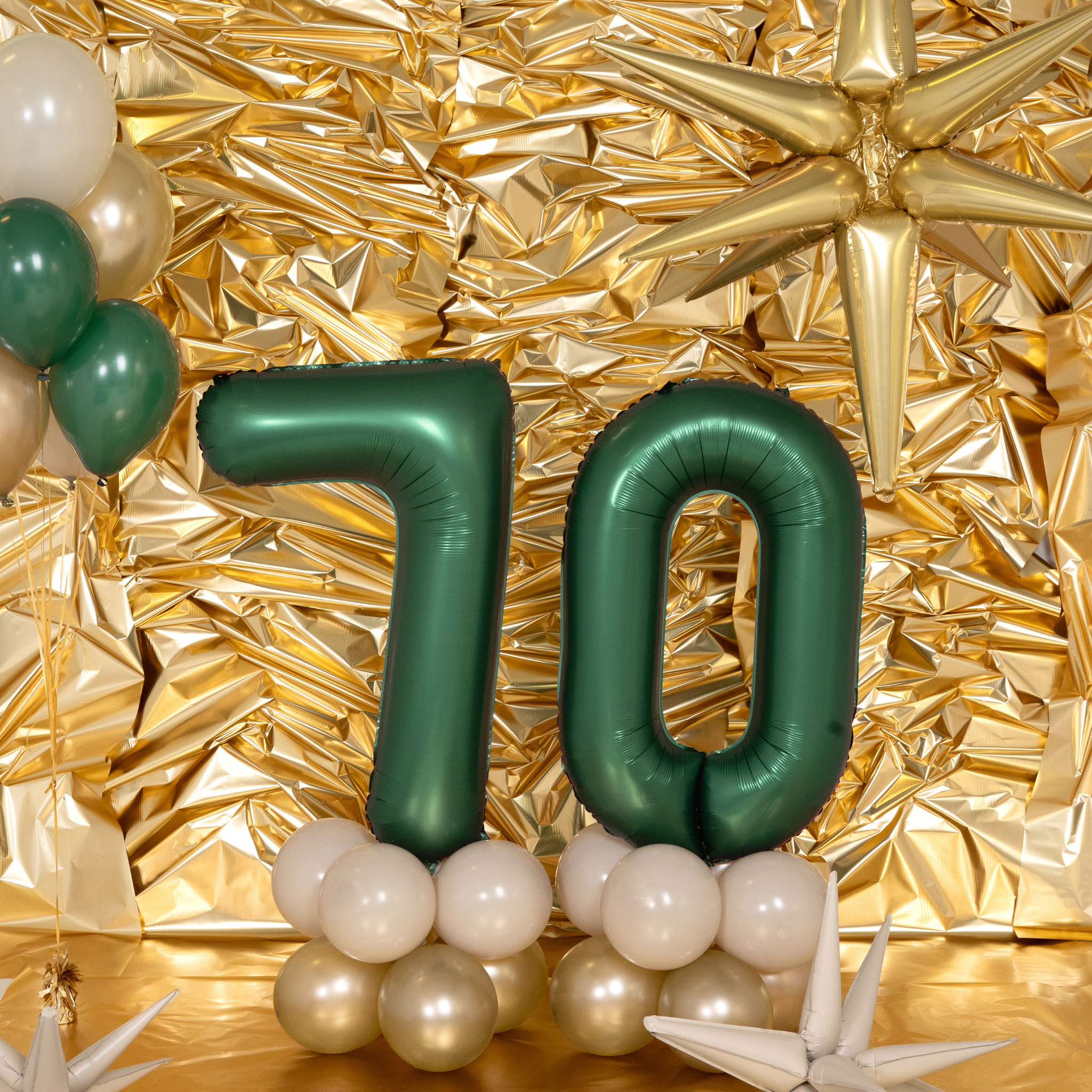 Folienballon XXL Zahl Flaschengrün Seidenmatt -hey-Party.de- Folienballons -#Variante_